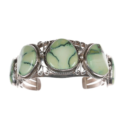 7" Richard T. Thomas Navajo sterling and variscite cuff bracelet - Estate Fresh Austin