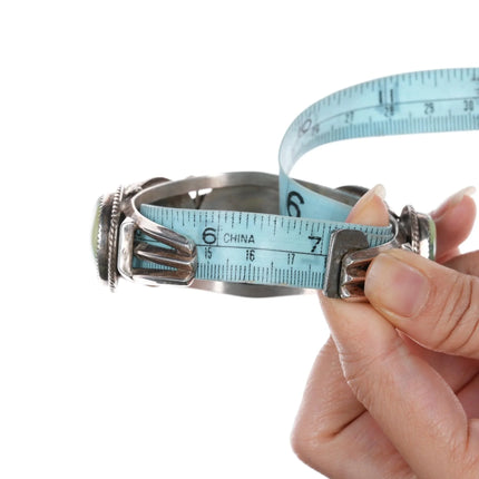 7" Richard T. Thomas Navajo sterling and variscite cuff bracelet - Estate Fresh Austin