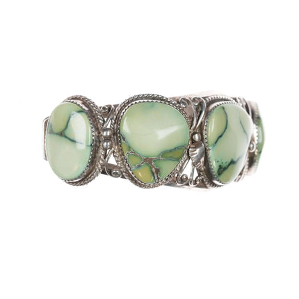 7" Richard T. Thomas Navajo sterling and variscite cuff bracelet - Estate Fresh Austin