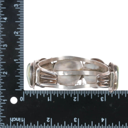 7" Richard T. Thomas Navajo sterling and variscite cuff bracelet - Estate Fresh Austin