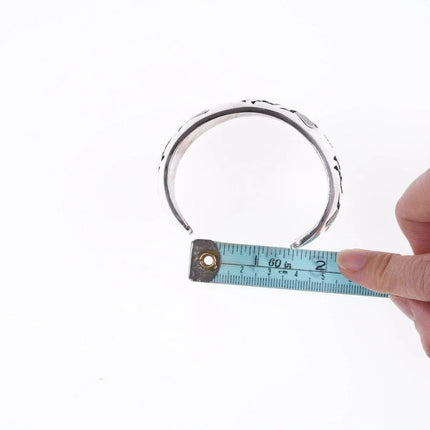 7" Roderick Tenorio (1955-2013), Santo Domingo Pueblo, Sterling silver Bracelet - Estate Fresh Austin