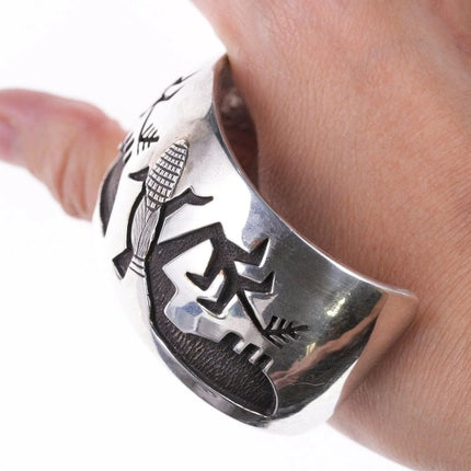 7" Roderick Tenorio (1955-2013), Santo Domingo Pueblo, Sterling silver Bracelet - Estate Fresh Austin