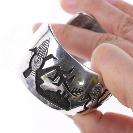 7" Roderick Tenorio (1955-2013), Santo Domingo Pueblo, Sterling silver Bracelet - Estate Fresh Austin