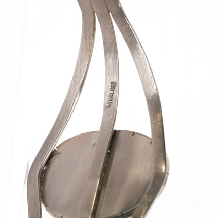 7" Sterling spiderweb turquoise cuff bracelet - Estate Fresh Austin