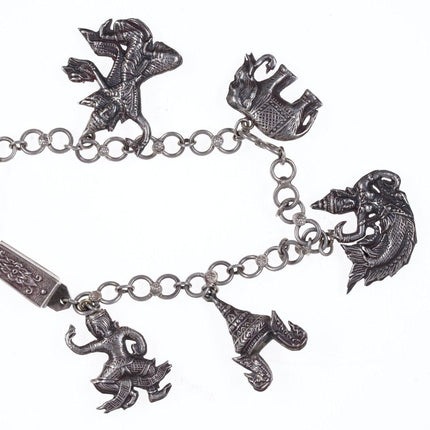 7" Thai Siam Sterling charm bracelet - Estate Fresh Austin