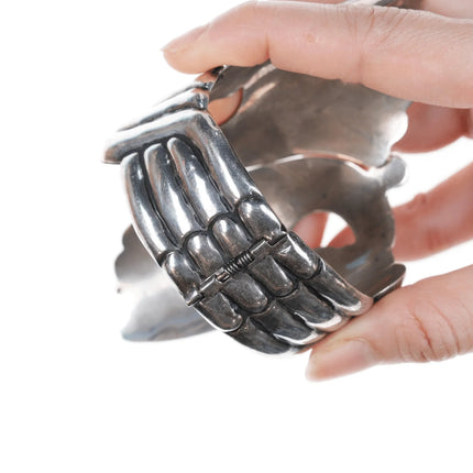 7" Vintage Alfredo Villasana Valladeres Sterling Silver Clamper bracelet - Estate Fresh Austin
