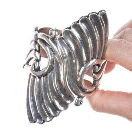 7" Vintage Alfredo Villasana Valladeres Sterling Silver Clamper bracelet - Estate Fresh Austin