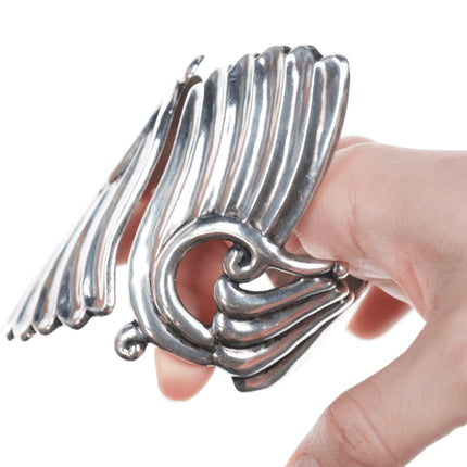 7" Vintage Alfredo Villasana Valladeres Sterling Silver Clamper bracelet - Estate Fresh Austin