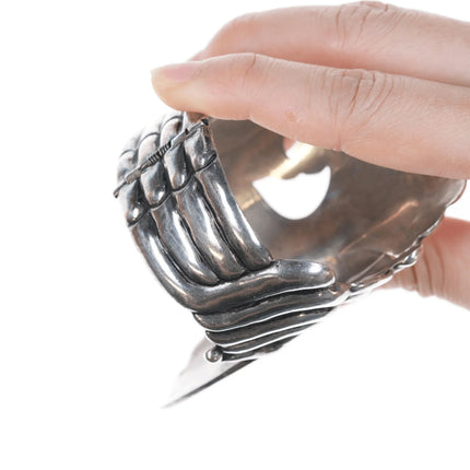 7" Vintage Alfredo Villasana Valladeres Sterling Silver Clamper bracelet - Estate Fresh Austin