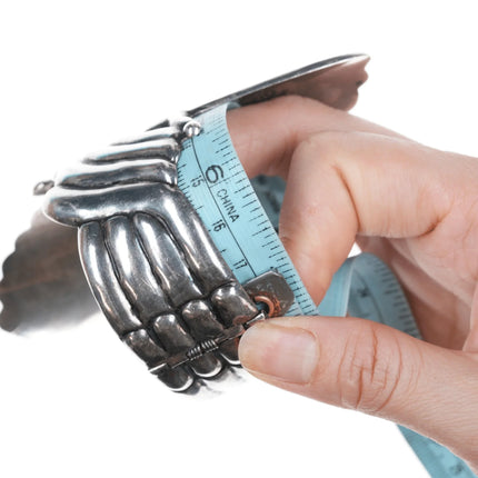 7" Vintage Alfredo Villasana Valladeres Sterling Silver Clamper bracelet - Estate Fresh Austin