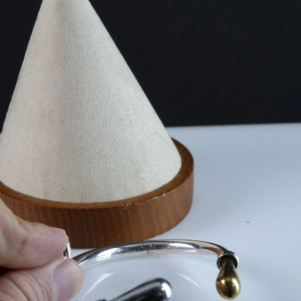 7" Vintage Mexican Silver Hinged bracelet with brass tip - Estate Fresh Austin