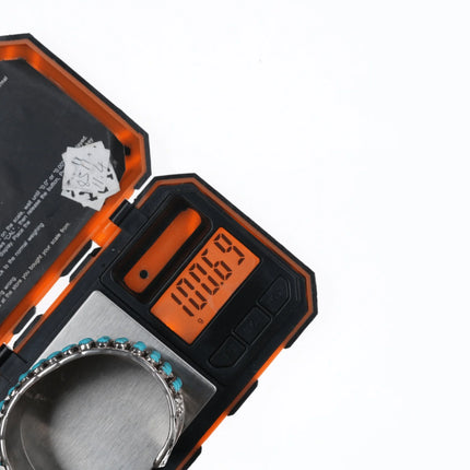 7" Vintage Native American Snake Eye Turquosie silver cuff bracelet with stamped sides - Estate Fresh Austin