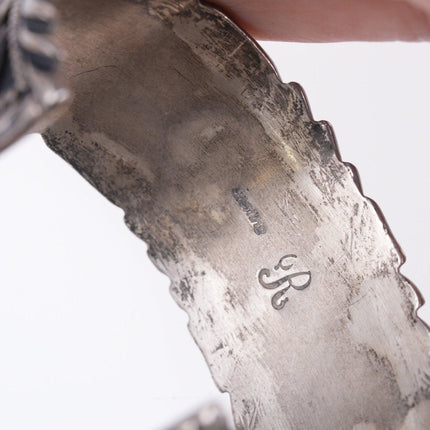 7" Vintage Navajo Sadie Randolph Sterling turquoise and coral bracelet - Estate Fresh Austin