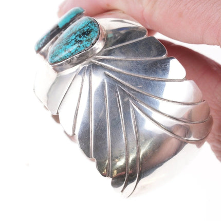 7" vintage Navajo silver and turquoise bracelet - Estate Fresh Austin
