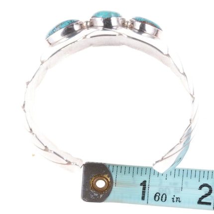7" vintage Navajo silver and turquoise bracelet - Estate Fresh Austin