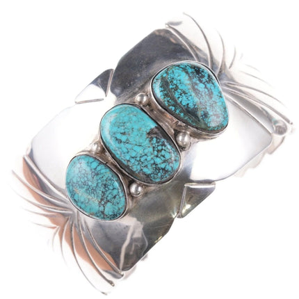 7" vintage Navajo silver and turquoise bracelet - Estate Fresh Austin