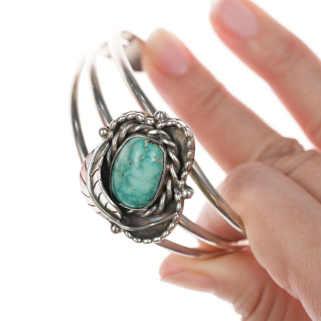 7" Vintage Navajo silver and turquoise bracelet - Estate Fresh Austin