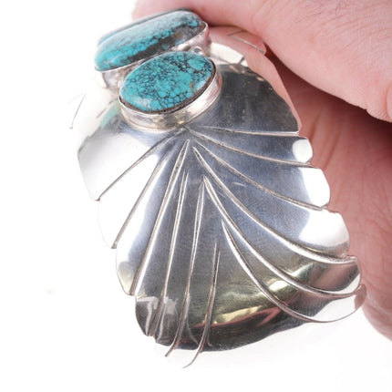 7" vintage Navajo silver and turquoise bracelet - Estate Fresh Austin