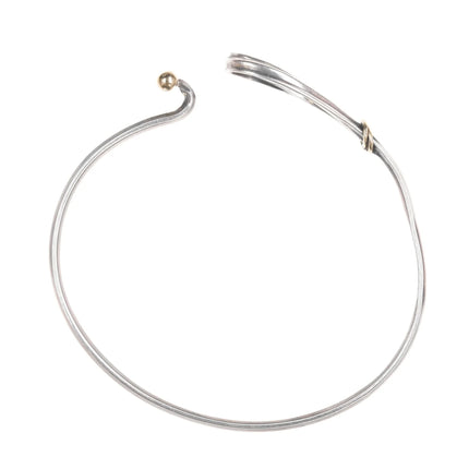 7" Vintage Tiffany 14k/sterling hook eye bangle bracelet - Estate Fresh Austin