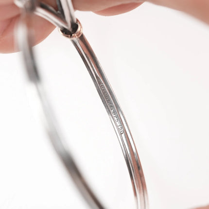 7" Vintage Tiffany 14k/sterling hook eye bangle bracelet - Estate Fresh Austin