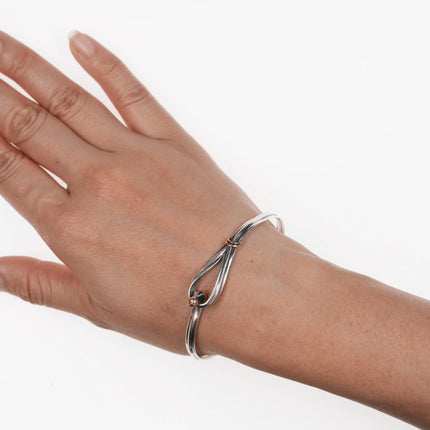 7" Vintage Tiffany 14k/sterling hook eye bangle bracelet - Estate Fresh Austin