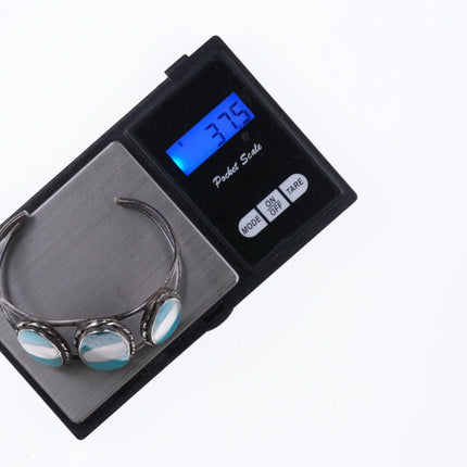 7" Vintage Zuni sterling Turquoise and shell bracelet - Estate Fresh Austin