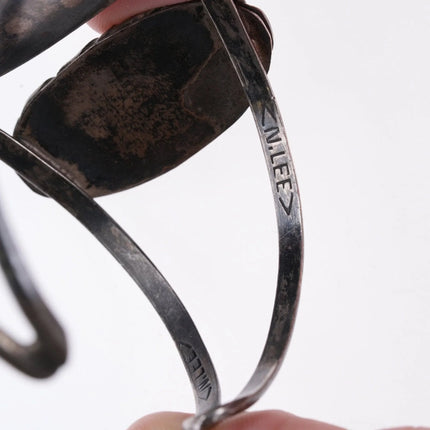 7" Vintage Zuni sterling Turquoise and shell bracelet - Estate Fresh Austin