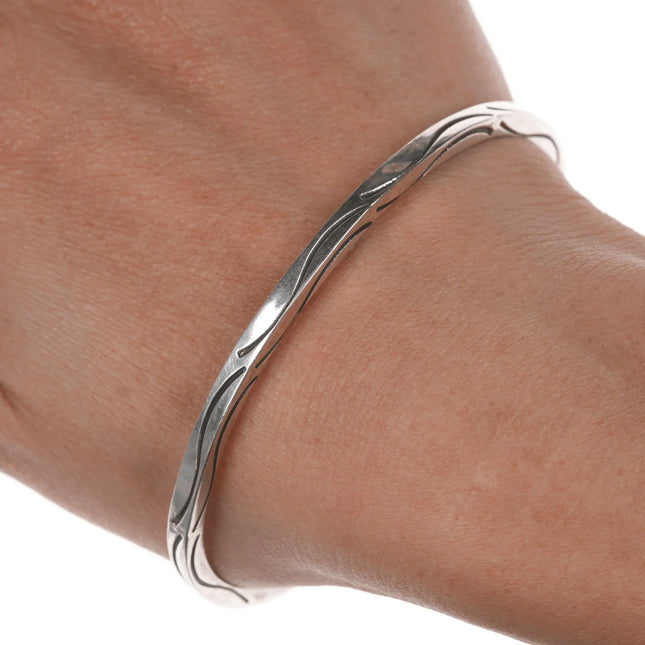 7" Wright southwestern sterling cuff bracelet - Estate Fresh Austin