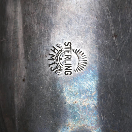 70's-80's Gilbert Ortega shop Navajo sterling turquoise and coral belt buckle - Estate Fresh Austin