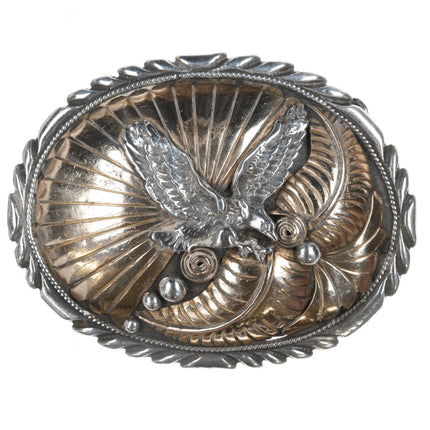 70's-80's Native American sterling/gold filled eagle belt buckle - Estate Fresh Austin
