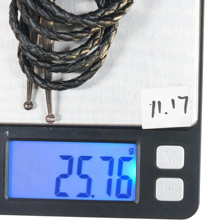 70's-80's Navajo sterling turquoise and coral bolo tie - Estate Fresh Austin