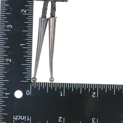 70's-80's Navajo sterling turquoise and coral bolo tie - Estate Fresh Austin