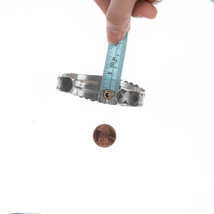 7.25" 30's-40's Navajo silver and turquoise cuff bracelet - Estate Fresh Austin