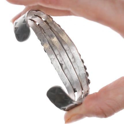 7.25" 30's-40's Navajo silver and turquoise cuff bracelet - Estate Fresh Austin