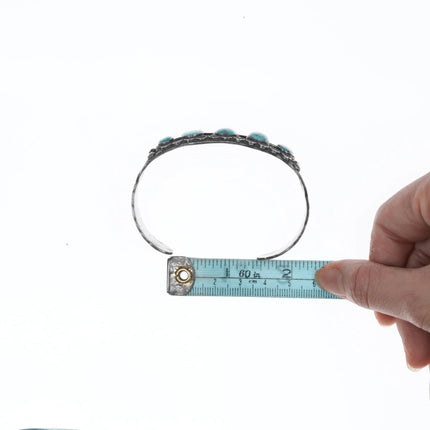 7.25" 30's-40's Navajo silver and turquoise cuff bracelet - Estate Fresh Austin
