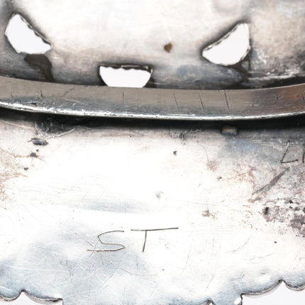 7.25" 40's-50's Large Ondelacy Blue Gem turquoise cluster cuff bracelet - Estate Fresh Austin