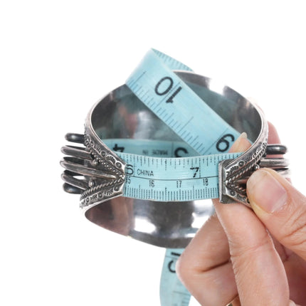 7.25" c1980's Robert Kelley Navajo Sterling Mediterranean coral cluster cuff Bracelet - Estate Fresh Austin