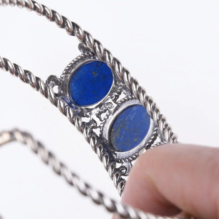 7.25" Carolyn Pollack Relios sterling and lapis bracelet - Estate Fresh Austin