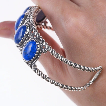 7.25" Carolyn Pollack Relios sterling and lapis bracelet - Estate Fresh Austin