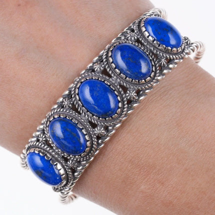 7.25" Carolyn Pollack Relios sterling and lapis bracelet - Estate Fresh Austin