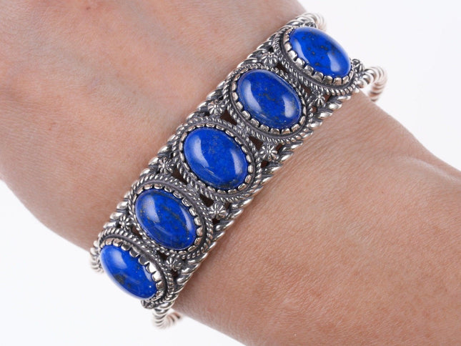 7.25" Carolyn Pollack Relios sterling and lapis bracelet - Estate Fresh Austin