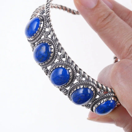 7.25" Carolyn Pollack Relios sterling and lapis bracelet - Estate Fresh Austin