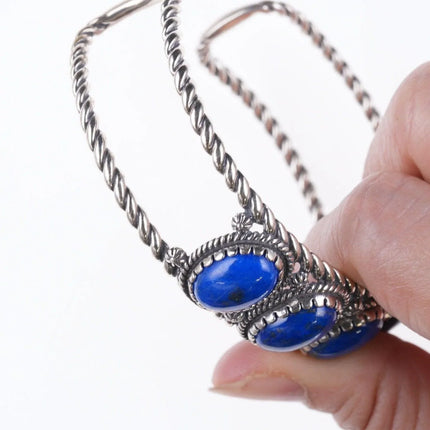 7.25" Carolyn Pollack Relios sterling and lapis bracelet - Estate Fresh Austin