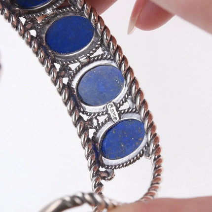 7.25" Carolyn Pollack Relios sterling and lapis bracelet - Estate Fresh Austin