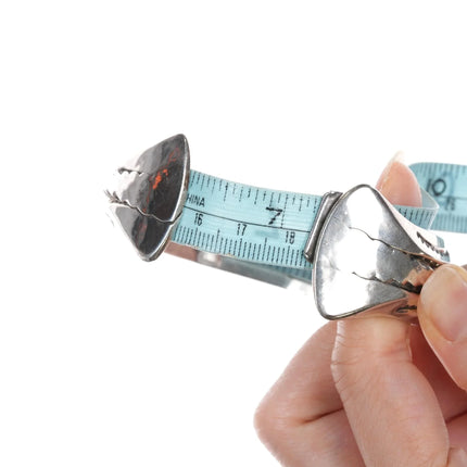 7.25" F Frances Navajo Heavy sterling cuff bracelet - Estate Fresh Austin