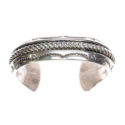 7.25" F Frances Navajo Heavy sterling cuff bracelet - Estate Fresh Austin