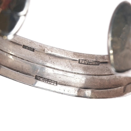 7.25" F Frances Navajo Heavy sterling cuff bracelet - Estate Fresh Austin