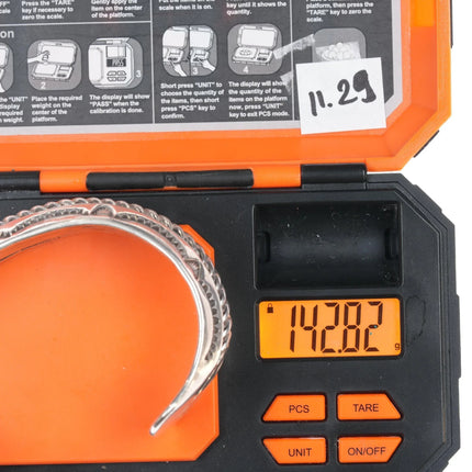 7.25" F Frances Navajo Heavy sterling cuff bracelet - Estate Fresh Austin