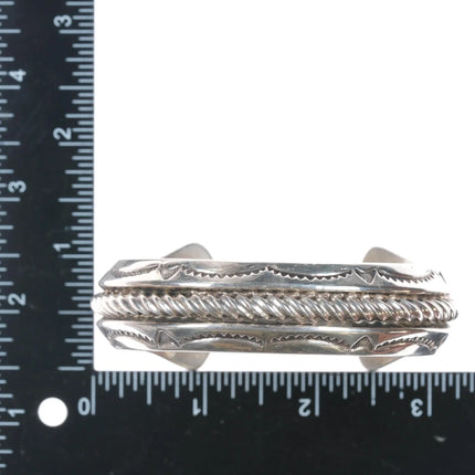 7.25" F Frances Navajo Heavy sterling cuff bracelet - Estate Fresh Austin