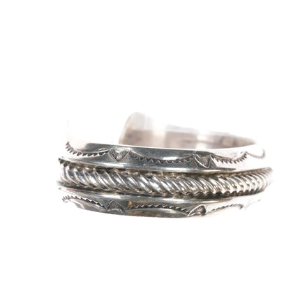 7.25" F Frances Navajo Heavy sterling cuff bracelet - Estate Fresh Austin